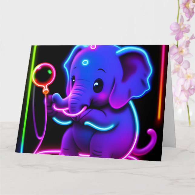 Cartão elefante neon (Orquídea)