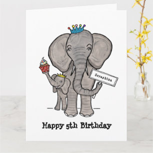Cartão Elefante Personalizado e Bebê