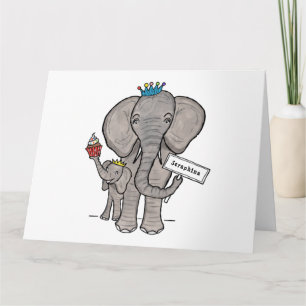 Cartão Elefante Personalizado e Bebê