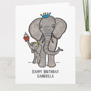 Cartão Elefante Personalizado e Bebê