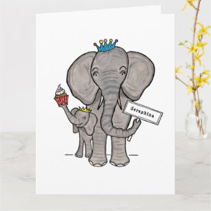 Cartão Elefante Personalizado e Bebê