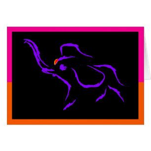 Cartão Elefante roxo Running