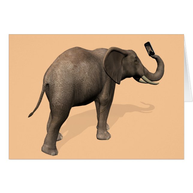 Cartão Elefante Tomando Uma Selfie (Frente Horizontal)