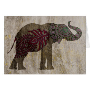 Cartão Elefante Zen Tribal