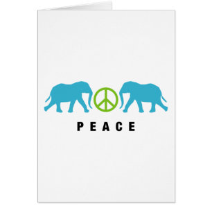 Cartão Elefantes com paz
