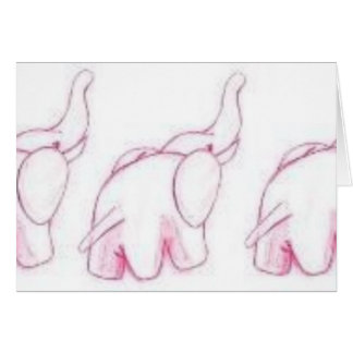 Cartão Elefantes cor-de-rosa na parada