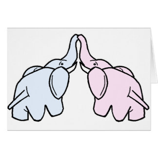 Cartão Elefantes Snuggling