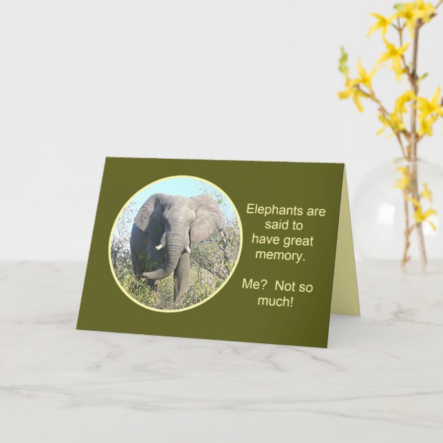 CARTÃO ELEFANTES TÊM BOA MEMÓRIA, EU, NÃO TANTO (Flor Amarela)