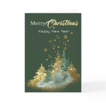 Elegância de Natal: Pinheiro Verde e Dourado