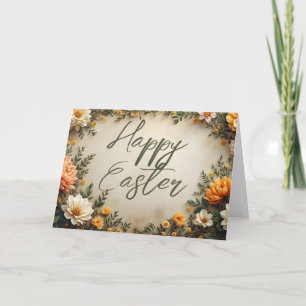 Cartão Elegância Floral - Saudações de Páscoa de Primaver