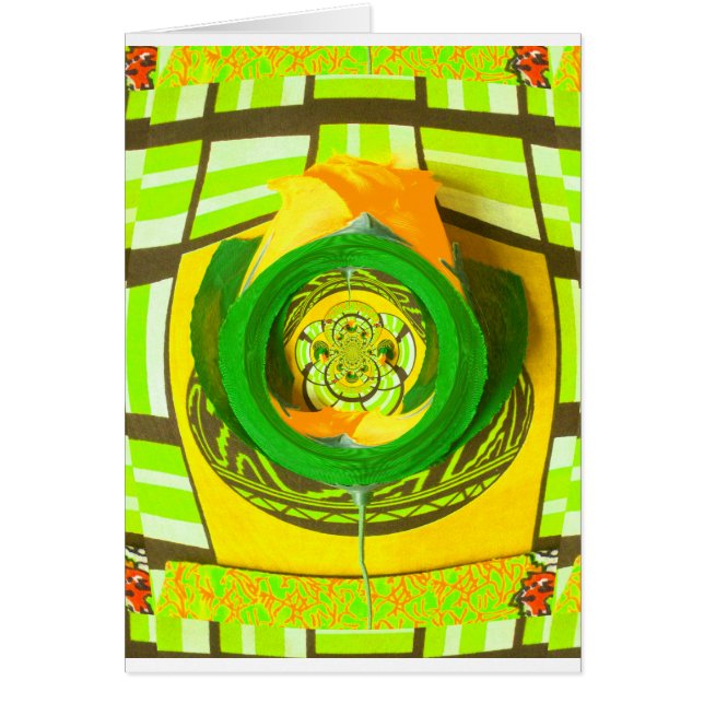 Cartão Elegância ouro: Linda Rosa Amarela Africana (Frente)