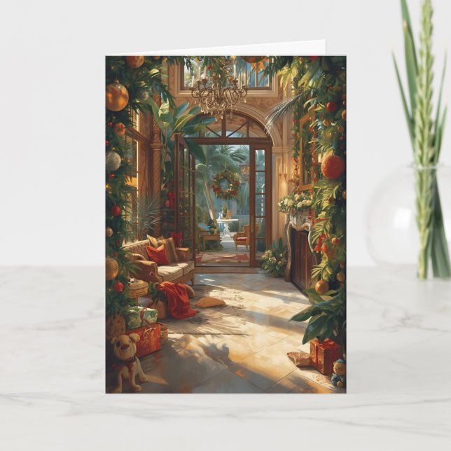 Cartão Elegância sobre Férias Tropicais (Frente)