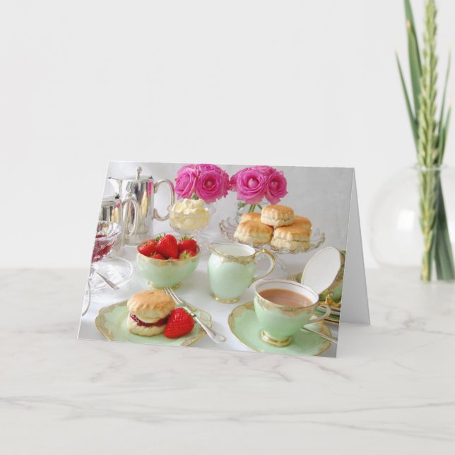 Cartão Elegant Afternoon Tea Greetings Card (Frente)