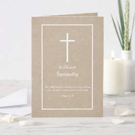 Cartão Elegant Bible Verse Christian Cross Sympathy Card