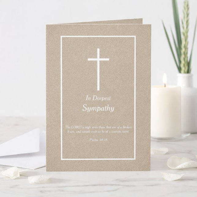 Cartão Elegant Bible Verse Christian Cross Sympathy Card (Criador carregado)