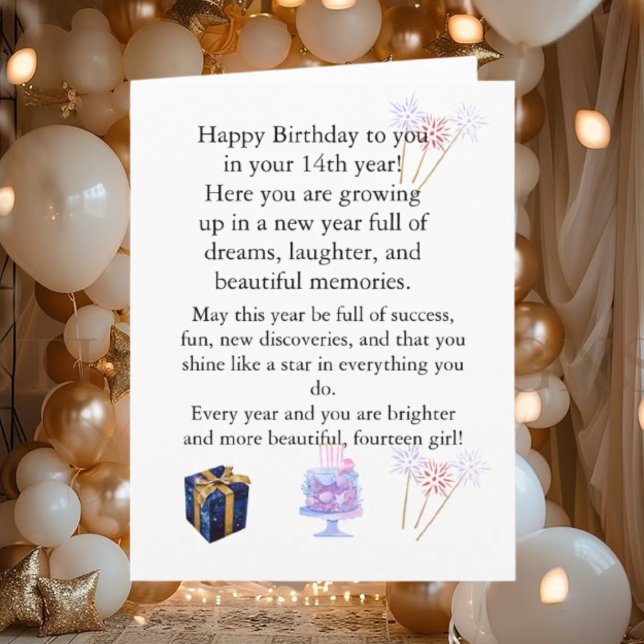 Cartão Elegant Birthday Card for Her – Personalized Greet (Criador carregado)