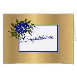 Cartão Elegant Blue Violets Wedding Congratulations Card
