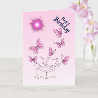 Cartão Elegant Butterfly Birthday Card | Colorful Customi