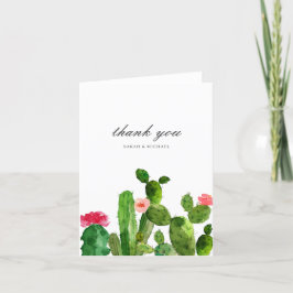 Cartão Elegant Cactus Garden | Wedding Thank You