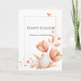 Cartão Elegant Easter Greeting Card with Floral Frame