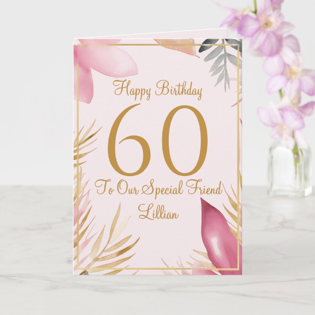 Cartão Elegant Floral 60th Birthday Card (Orquídea)