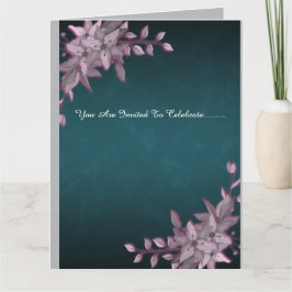 Cartão Elegant Floral Graduation Folded Invitation  