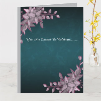 Cartão Elegant Floral Graduation Folded Invitation