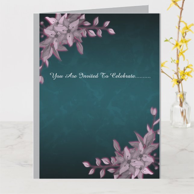 Cartão Elegant Floral Graduation Folded Invitation   (Flor Amarela)