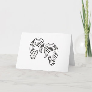Cartão Elegant Gemini Zodiac Sign Modern Line Art