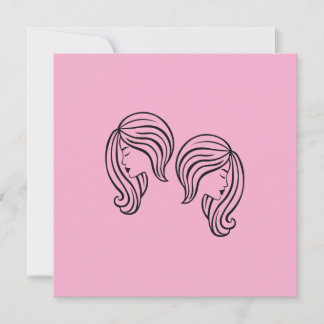 Cartão Elegant Gemini Zodiac Sign Modern Line Art
