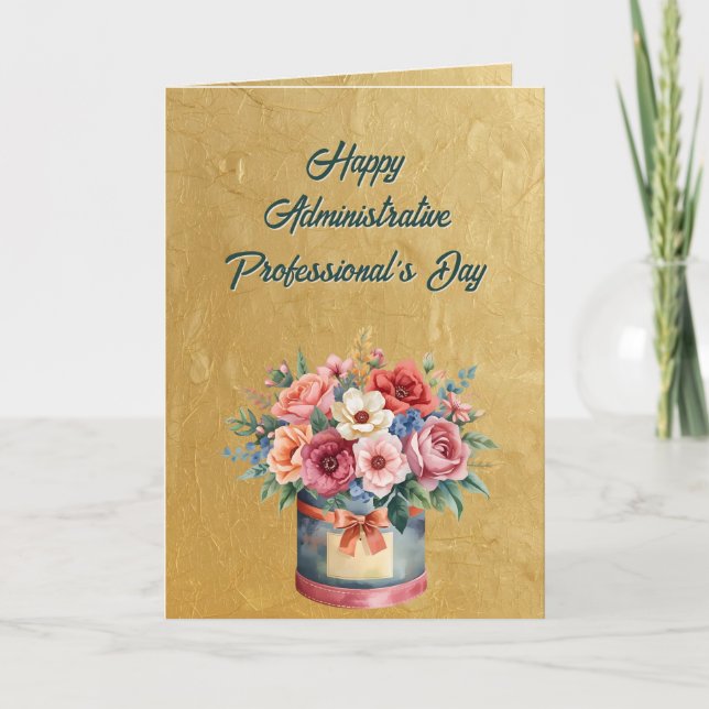 Cartão Elegant Gold Administrative Professionals Day (Frente)
