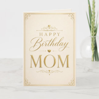 Cartão Elegant Gold Birthday Card for Mom