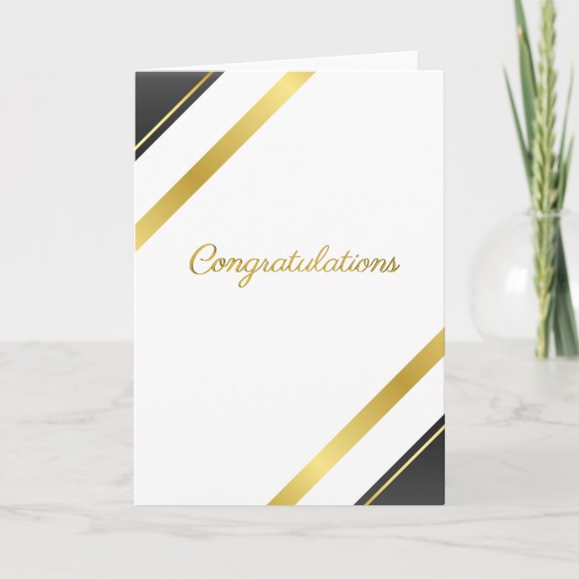 Cartão Elegant Gold Congratulations - Special Achievement (Frente)