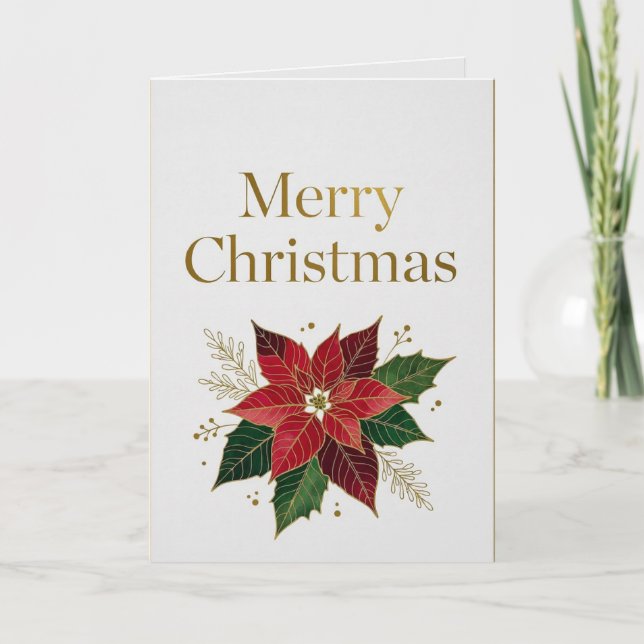Cartão Elegant Gold Foil Merry Christmas Card (Frente)