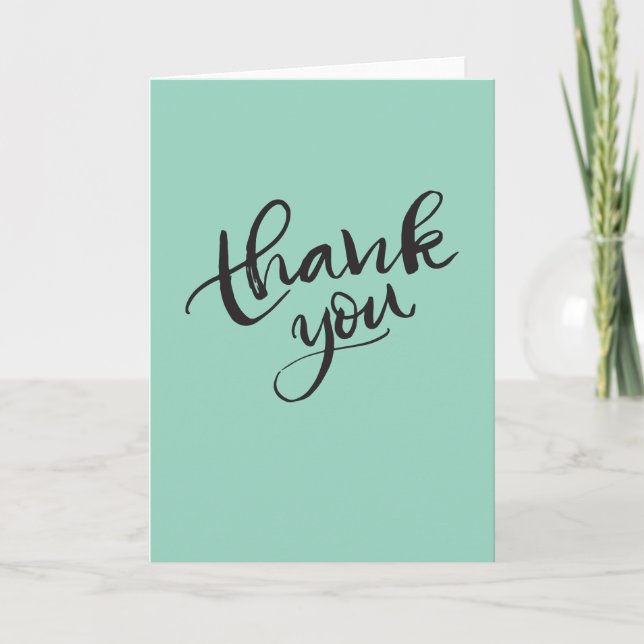 Cartão Elegant Handwritten Thank You Text (Frente)