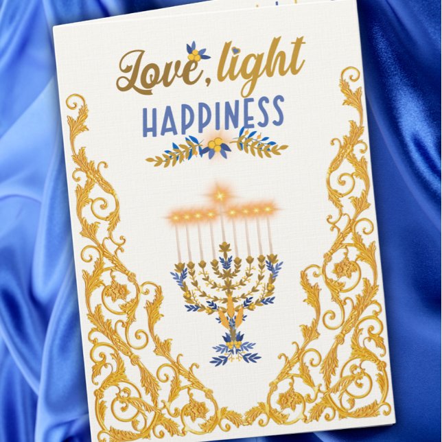 Cartão Elegant Hanukkah Menorah (Criador carregado)