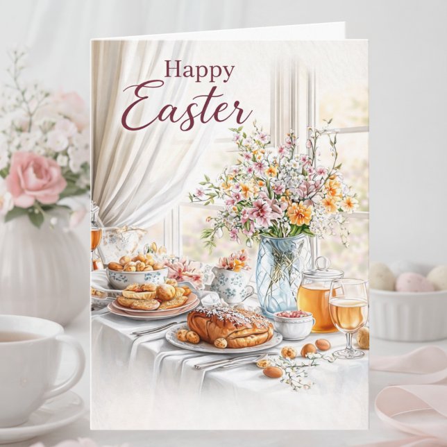 Cartão Elegant Happy Easter Card in Soft Pastels (Criador carregado)