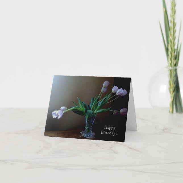 Cartão Elegant Lavender Tulip Birthday Card (Frente)