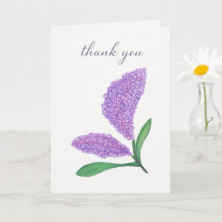 Cartão Elegant Lilac Watercolor Thank You Card