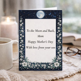 Cartão Elegant Moon Floral Mother’s Day Card from Son