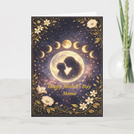 Cartão Elegant Moon Phase Mother’s Day Card for Mama