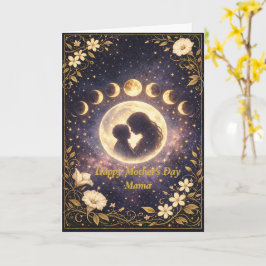 Cartão Elegant Moon Phase Mother’s Day Card for Mama