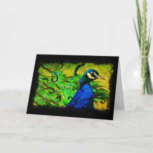 Cartão Elegant Peacock Swirl All Occasion Greeting Card