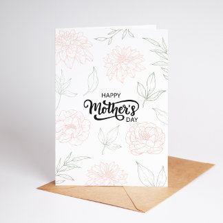 Cartão Elegant Peony Floral Mother’s Day Card
