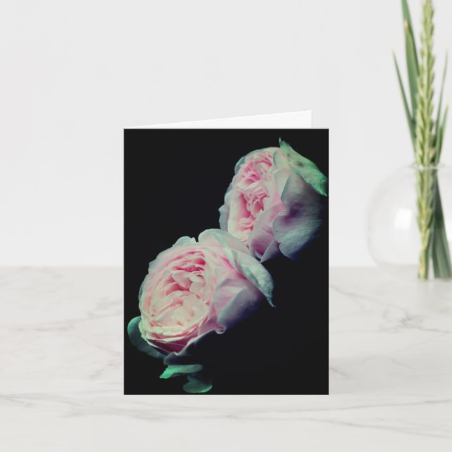 Cartão Elegant Pink Roses Flower Photography Note (Frente)
