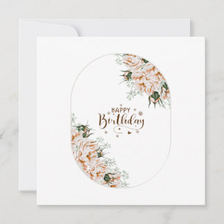 Cartão Elegant Roses Watercolor Floral Birthday Card