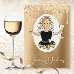 Cartão Elegant Shimmer Sparkle Birthday Card for Her<br><div class="desc">This elegant and glamorous card toasts the birthday gal and wishes her a FABulous day</div>