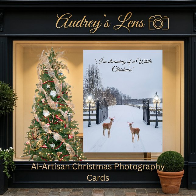 Cartão Elegant Snow Serene Scene  Design (Criador carregado)