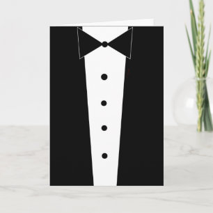 Cartão Elegant Tuxedo Blank Inside Greeting Card