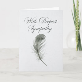 Cartão Elegant Watercolor Feather Sympathy Card